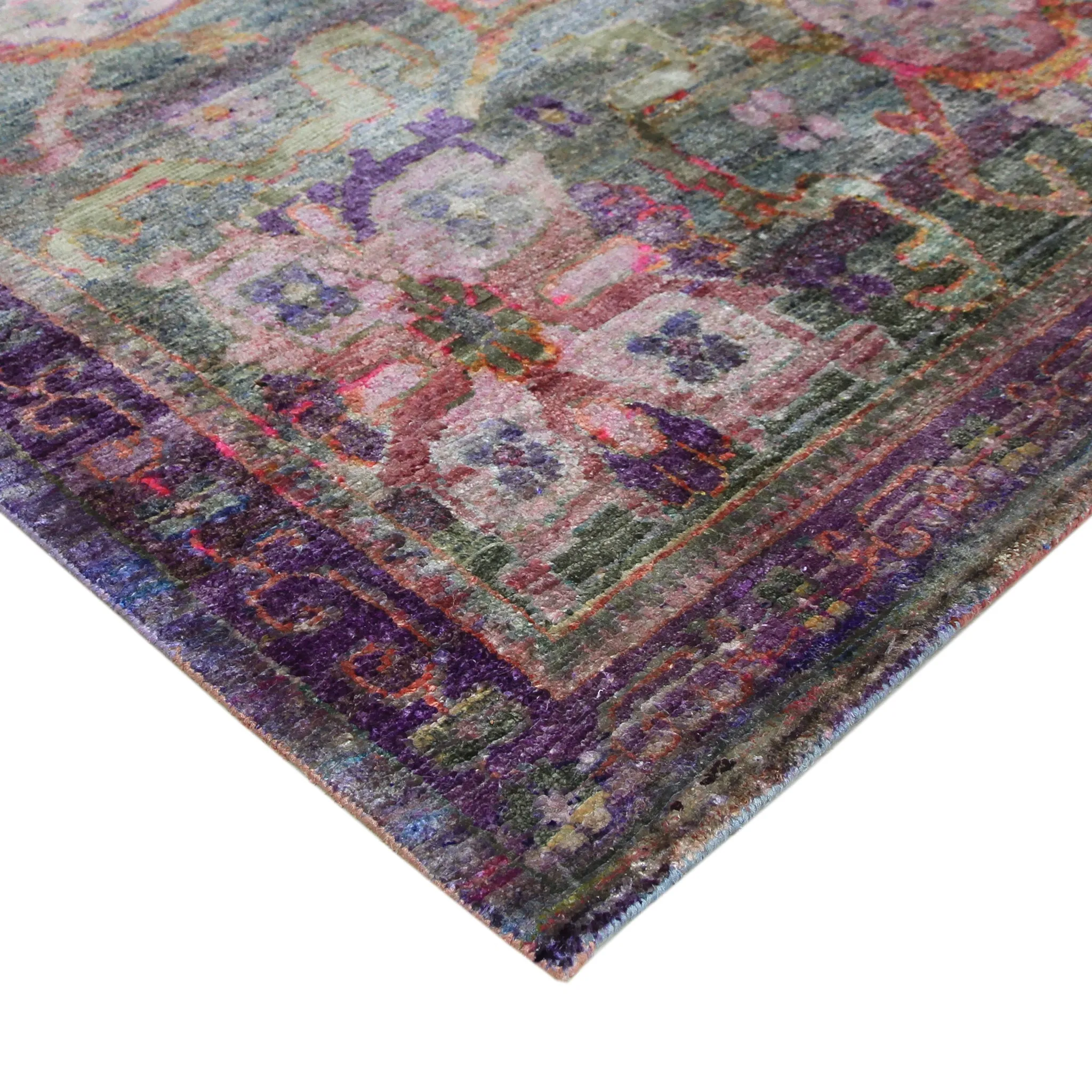 Grey Transitional Silk Rug - 11'1" x 11'2"