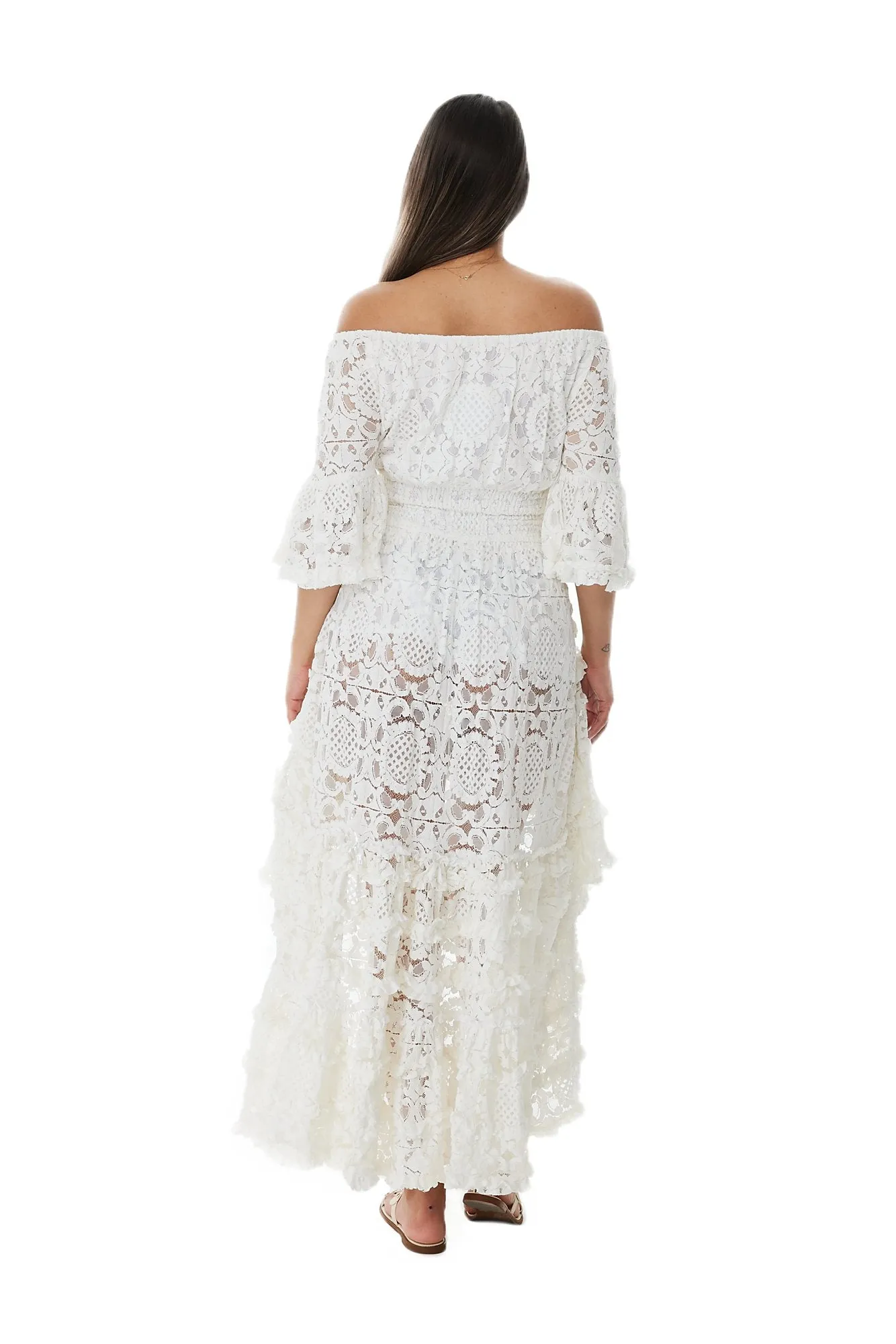 High low sheer lace dress