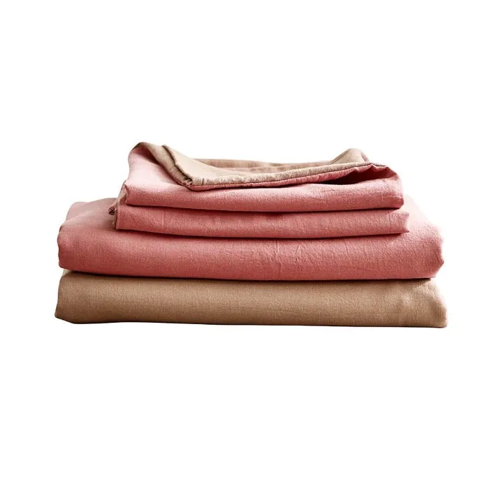 Hypoallergenic Cotton Sheet Set I Double I Pink Brown