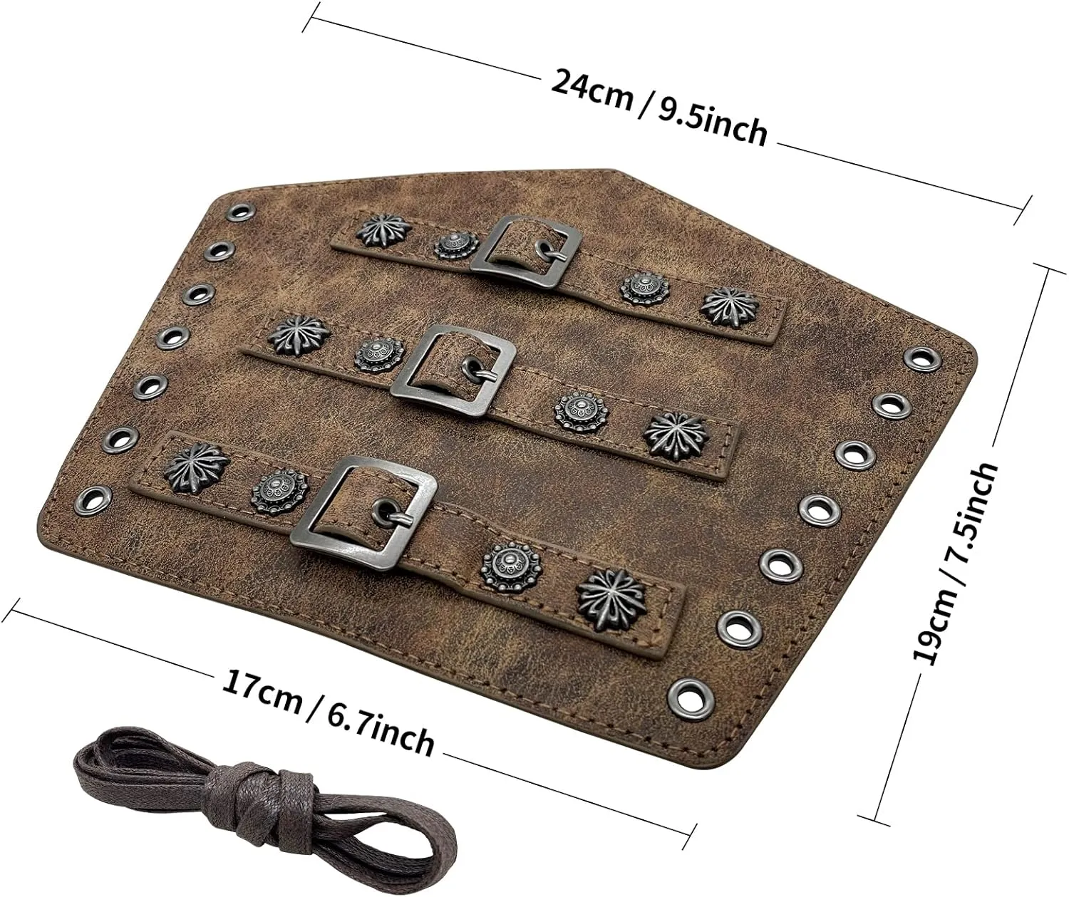 Jeilwiy Viking Bracers Medieval Leather Bracers Arm Armor Cuff Leather Gauntlet Wristband Punk Arm Guards for Men Women 2Pack