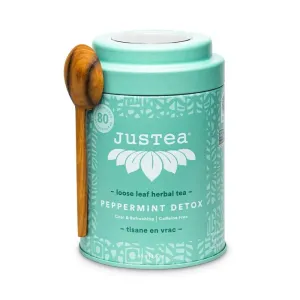 JusTea Loose Leaf Herbal Tea Tin - Peppermint Detox