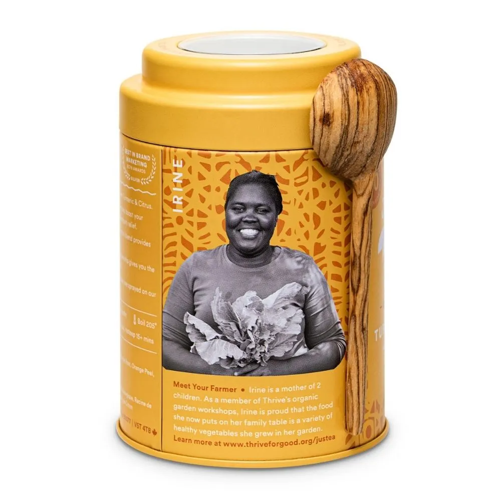 JusTea Loose Leaf Herbal Tea Tin - Turmeric Ginger
