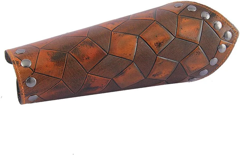 Leather Gauntlet Wristband Medieval Bracers Viking Wrist Guards Archery Guards Bracers Wide Arm Armor Cuff for Women Men 2PCS