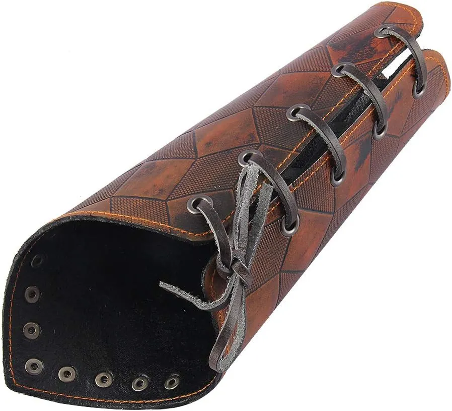 Leather Gauntlet Wristband Medieval Bracers Viking Wrist Guards Archery Guards Bracers Wide Arm Armor Cuff for Women Men 2PCS