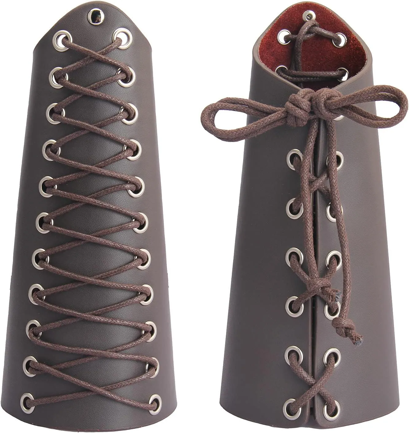 Leather Gauntlet Wristband Wrist Armor Leather Bracers Medieval Vambrace Archery Bracers Viking Guards for Men Women 2PCS