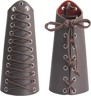 Leather Gauntlet Wristband Wrist Armor Leather Bracers Medieval Vambrace Archery Bracers Viking Guards for Men Women 2PCS