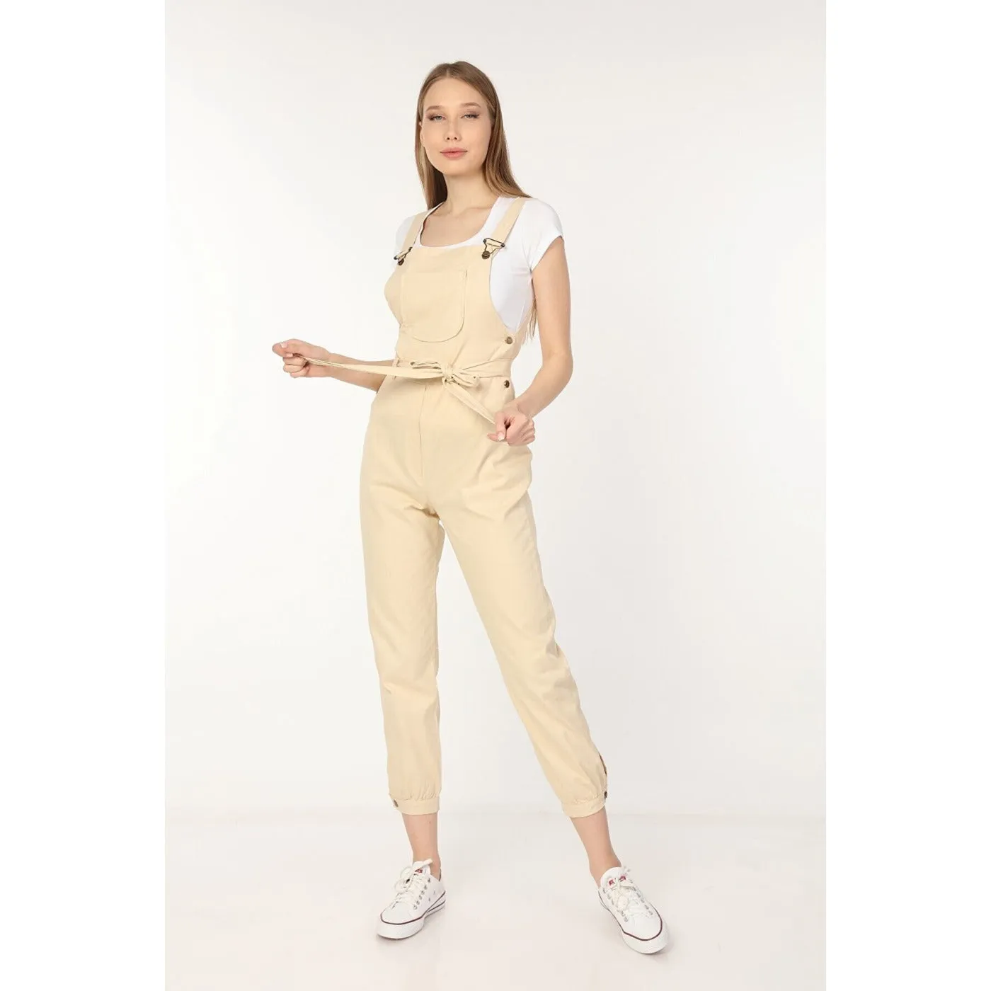 Lemon Denim Dungaree Jumpsuit