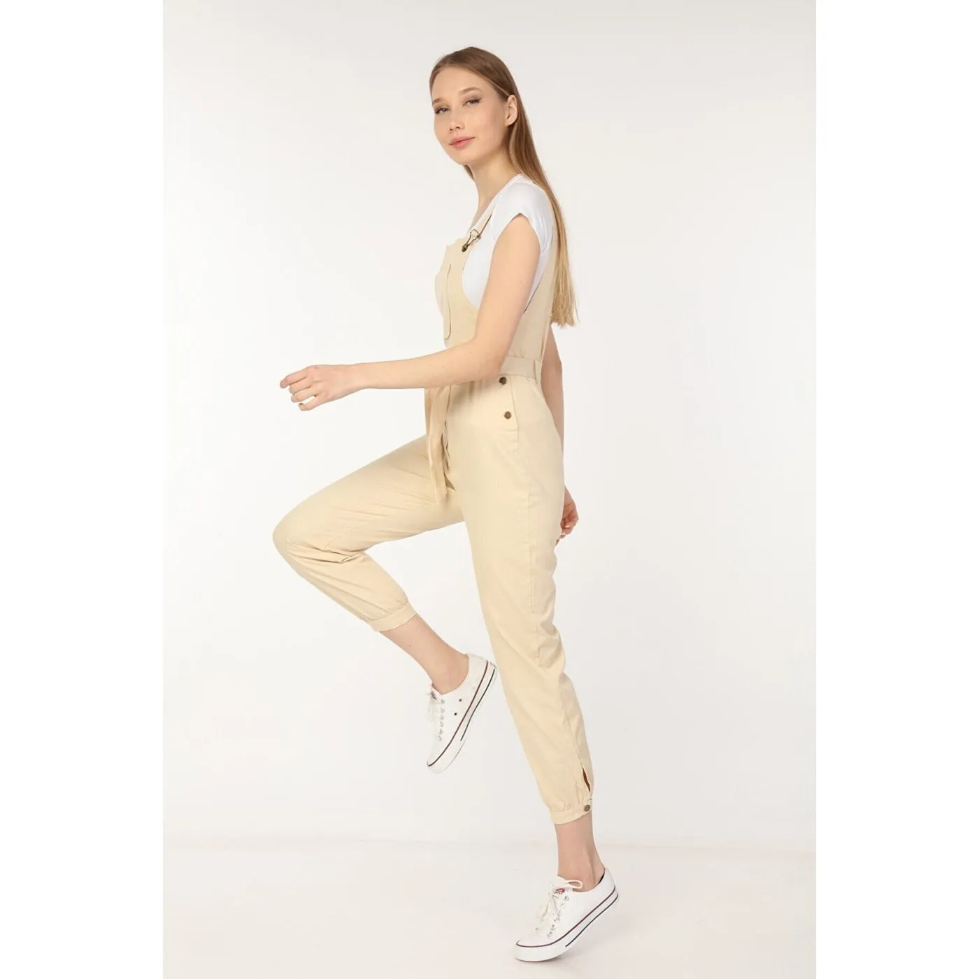 Lemon Denim Dungaree Jumpsuit
