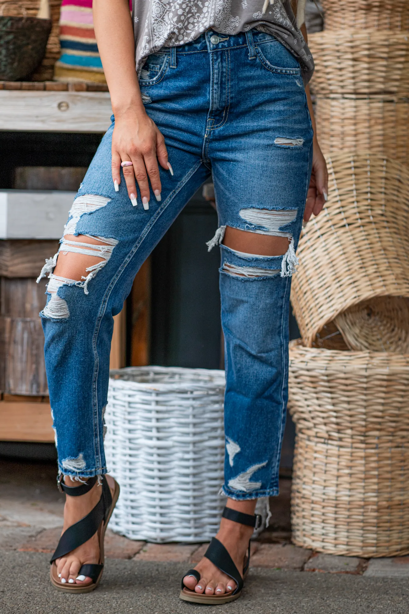 Lucid Dream High Rise Crop Straight