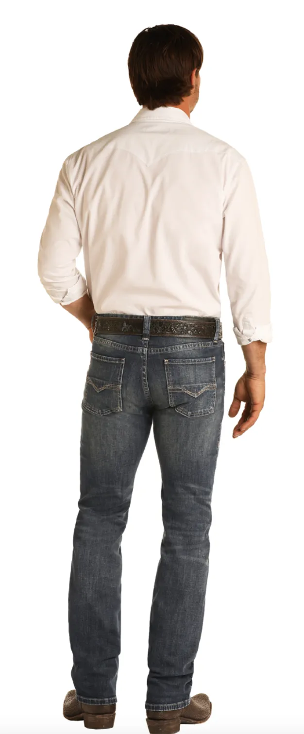 M1R8299 - Rock&Roll Denim Men's Vintage '46 Slim Stretch Straight Bootcut Jean