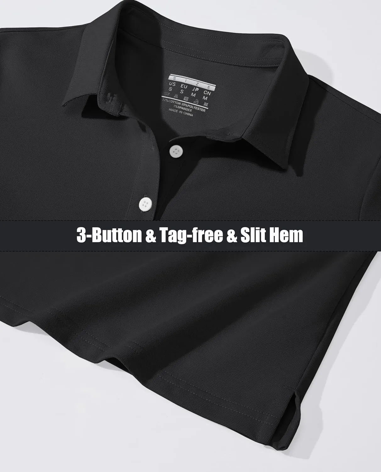 MAGCOMSEN Women's Polo Shirts Long Sleeve 3-Button Cotton Cool Shirts Wicking Casual Business Collared Shirts Tops