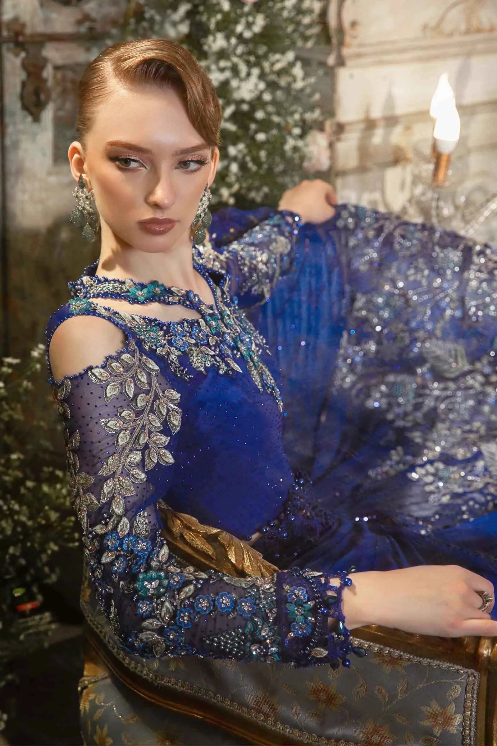 MARIA.B MBroidered Luxury Wedding Formals – Cobalt Blue BD-2704