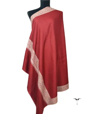 Maroon Pashmina Shawl With Sozni Embroidery 5804