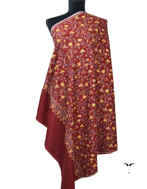 Maroon Pashmina Shawl with Sozni Work 5823