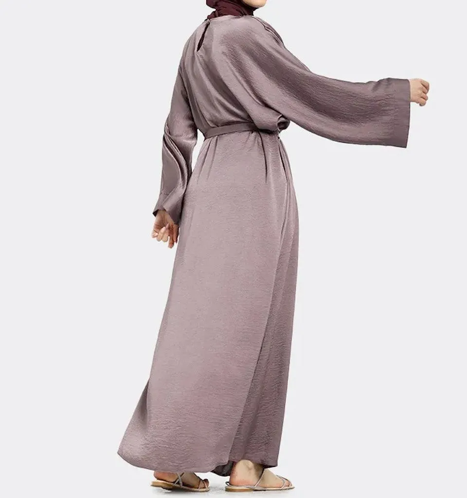 Mauve Silky Abaya