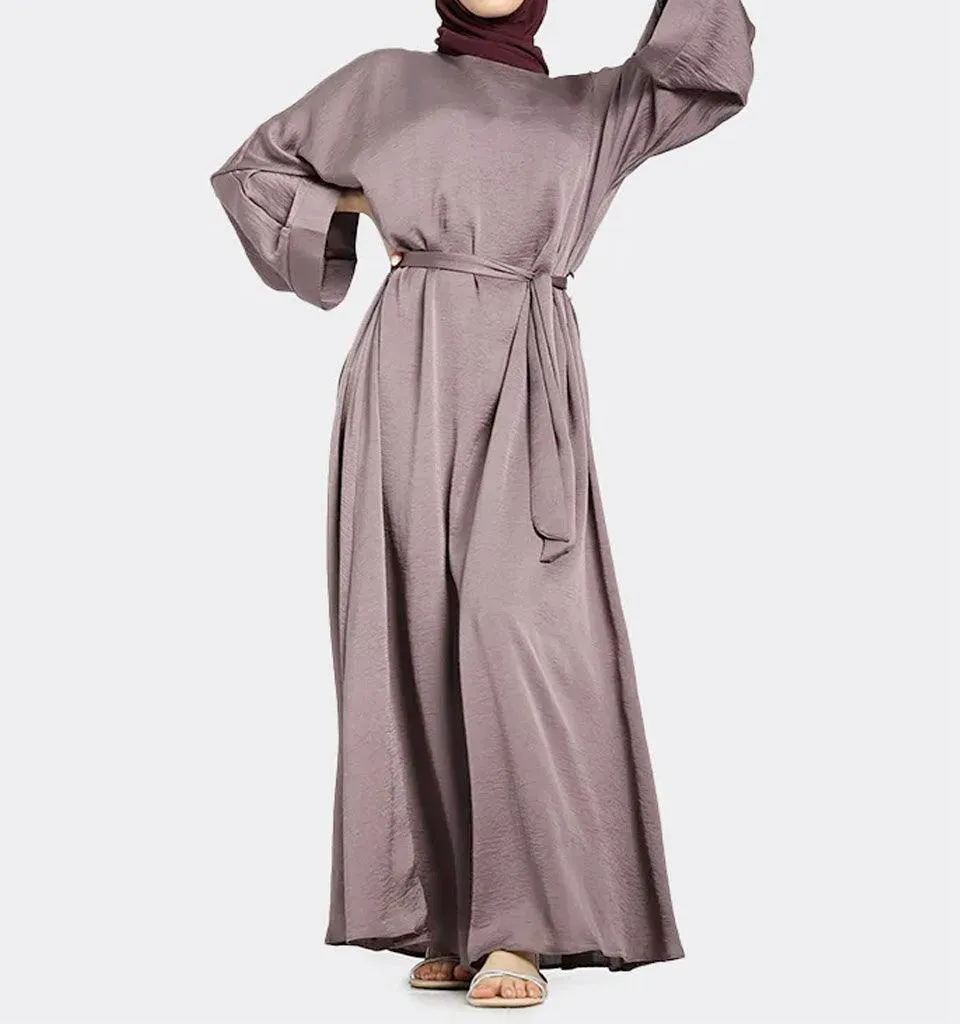 Mauve Silky Abaya