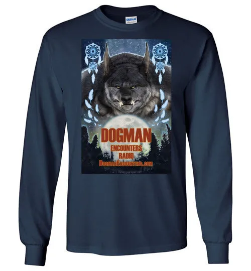 Men's Dogman Encounters Pathfinder Collection Long Sleeve T-Shirt (design 1, with straight border)