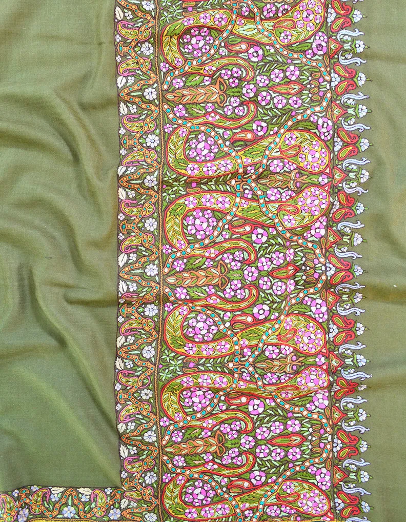Mild Natural Pashmina Shawl In papermachie Work 5991