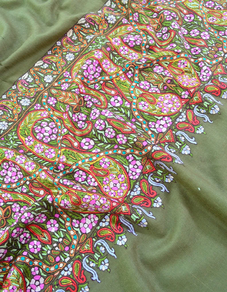 Mild Natural Pashmina Shawl In papermachie Work 5991