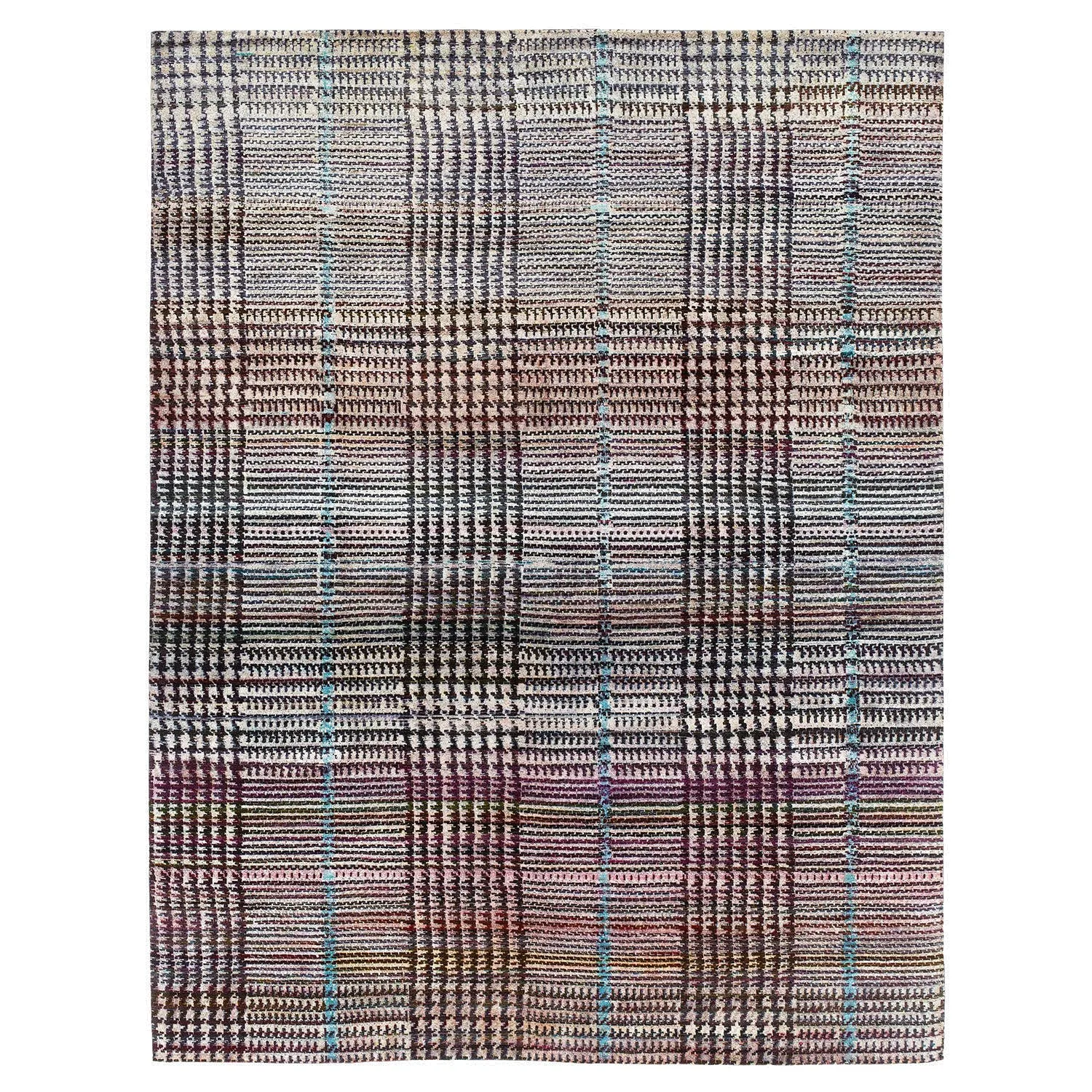 Multicolored Alchemy Modern Wool Silk Blend Rug - 8'11" x 11'7"