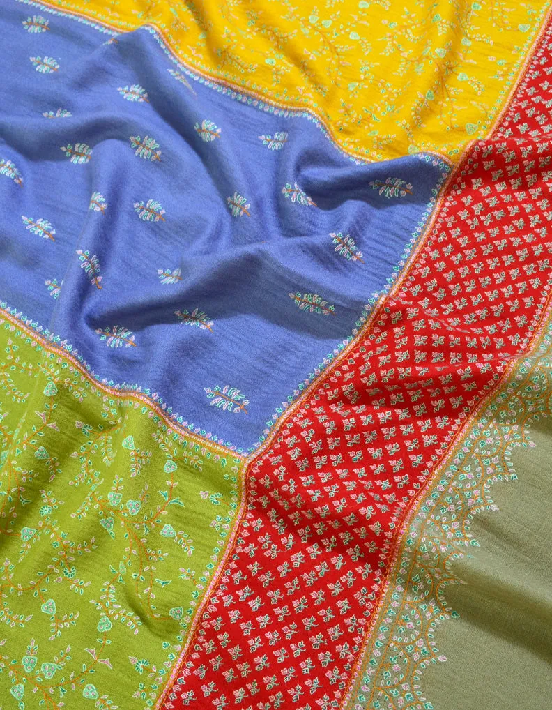 Multicoloured patchworkPashmina Shawl With Sozni 5875
