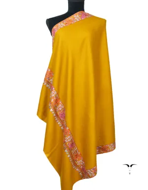 Mustard Pashmina Shawl With Embroidery 5806