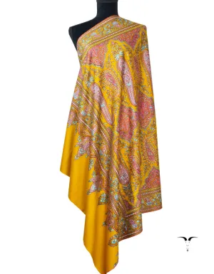 Mustard Pashmina Shawl With Sozni 5473