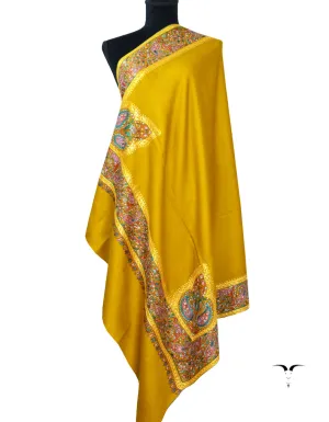 Mustard Pashmina Shawl With Sozni & Tilla 5479