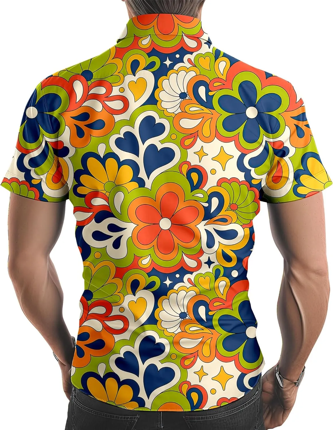 Neon Shirts for Men Button Up Shirts,Mens Neon Shirt Hawaiian Shirt for Men,Mens Beach Shirts Neon Clothes