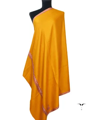Orange Pashmina Shawl With Sozni Work 5469