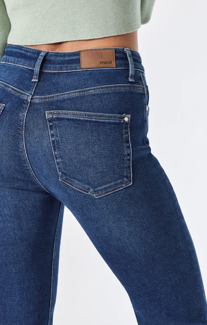 PARIS STRAIGHT LEG JEANS IN DARK BRUSHED FLEX BLUE