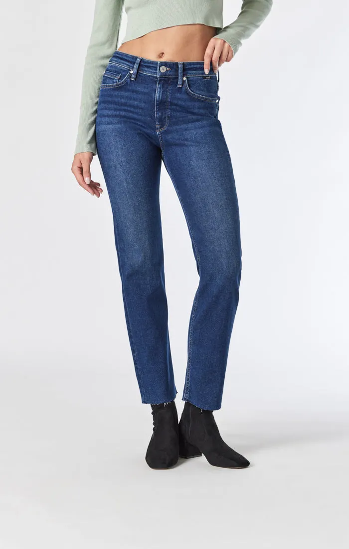 PARIS STRAIGHT LEG JEANS IN DARK BRUSHED FLEX BLUE