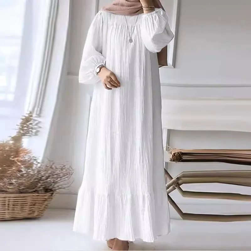 Pleated Ruffled Hem Abaya (MA112)