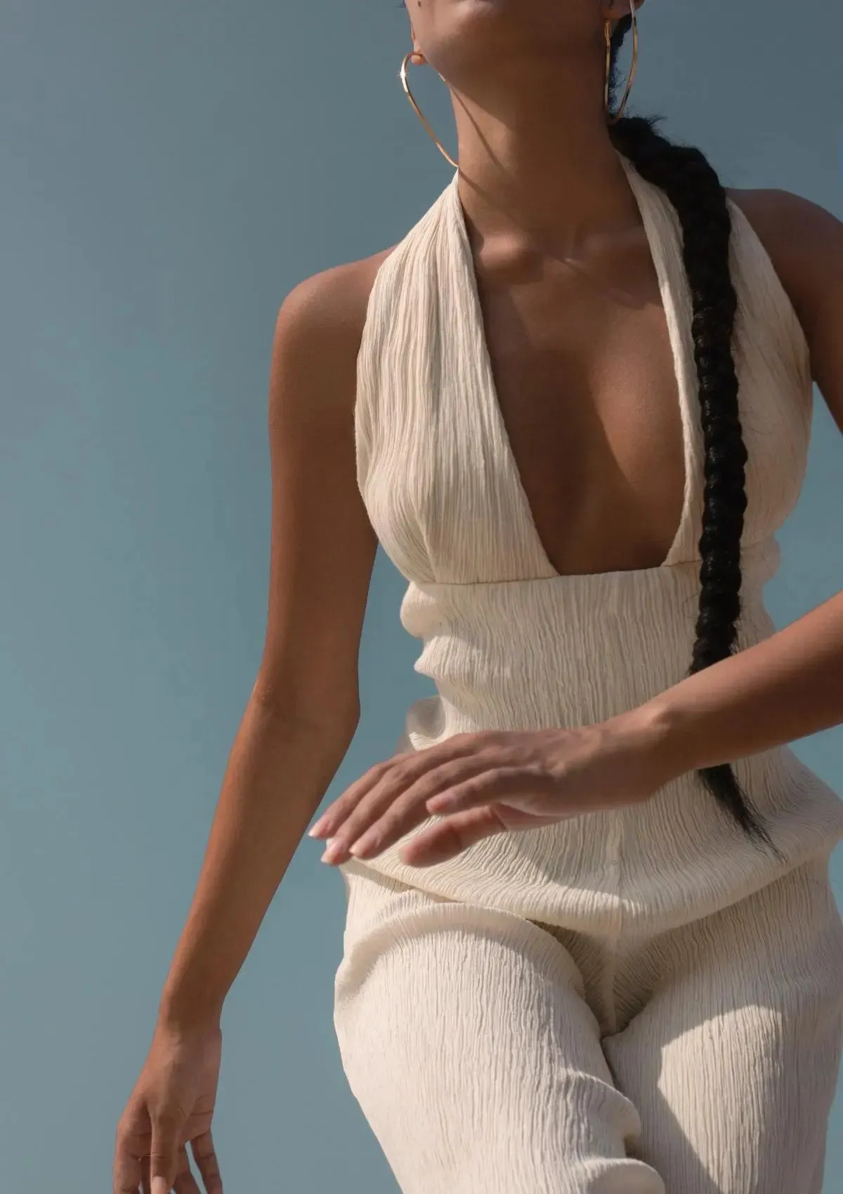 RAY HALTER JUMPSUIT - NATURAL