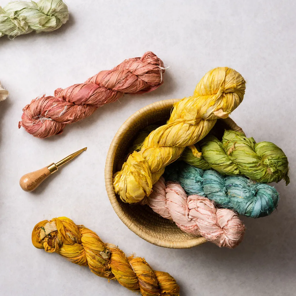 Recycled Sari Silk Ribbon - 100g Individual Colours