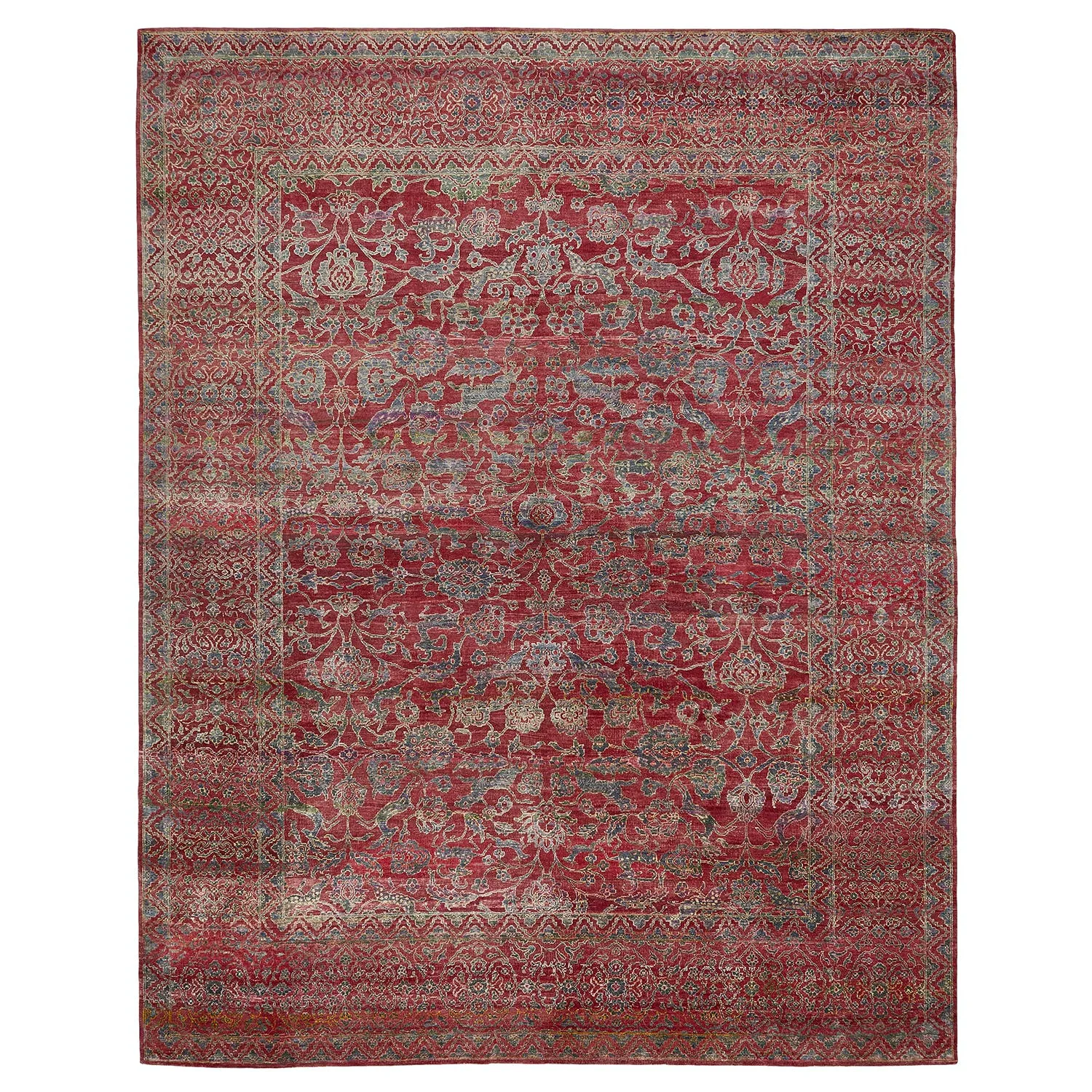 Red Alchemy Transitional Wool Silk Blend Rug - 11'9" x 14'11"