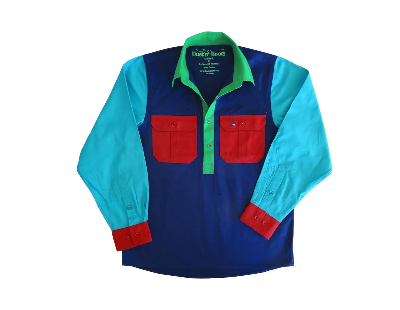 Red Pocket Multi Half Button - Light Weight