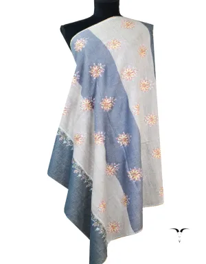 Reversible booti embroidery pashmina shawl 8326