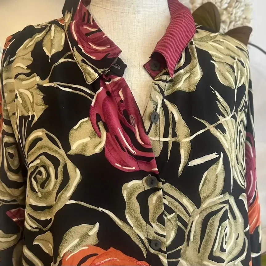 Silk Daisy Shirt – Rosy