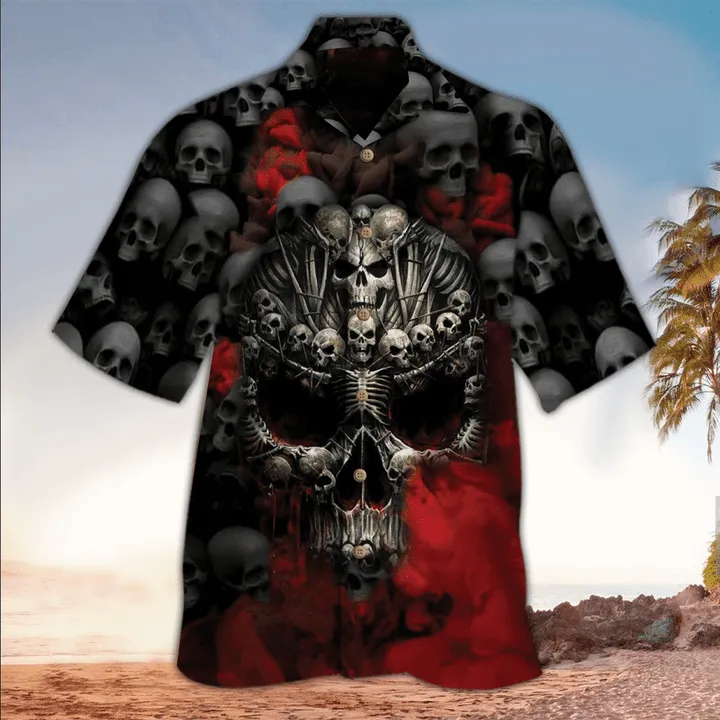 Skull 3D All printed Hawaii Shirt, Perfect Hawaiian Shirt For Skull Lover, Hawaiian shirt for men
