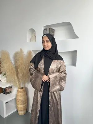 Solid Color Shiny Kimono Open Abaya (MOA100)