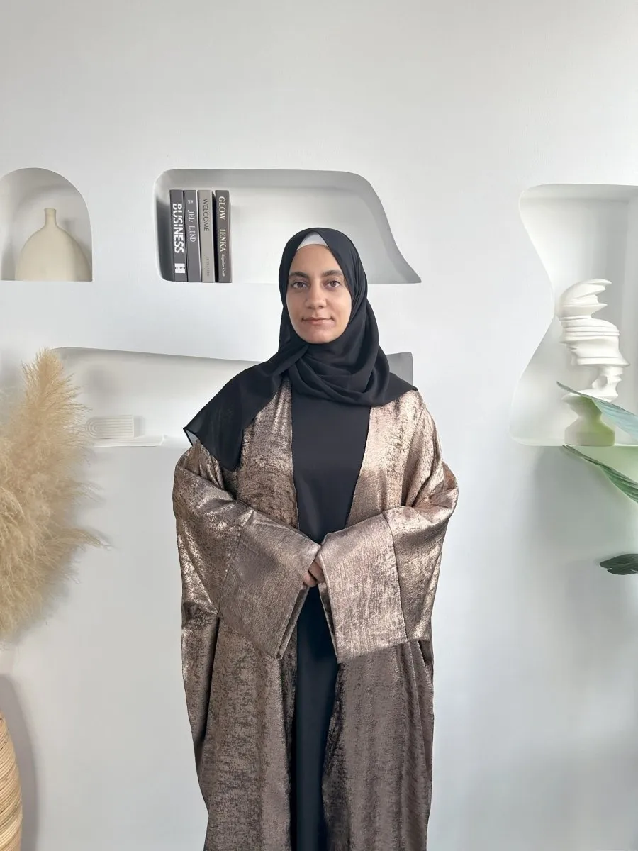 Solid Color Shiny Kimono Open Abaya (MOA100)