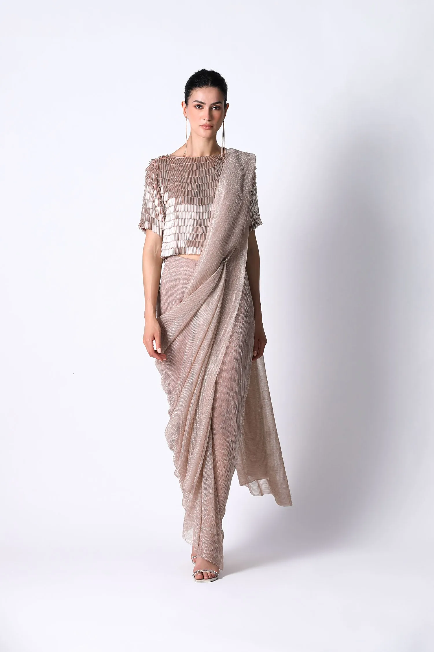 Swing Top with Pari Net Sari