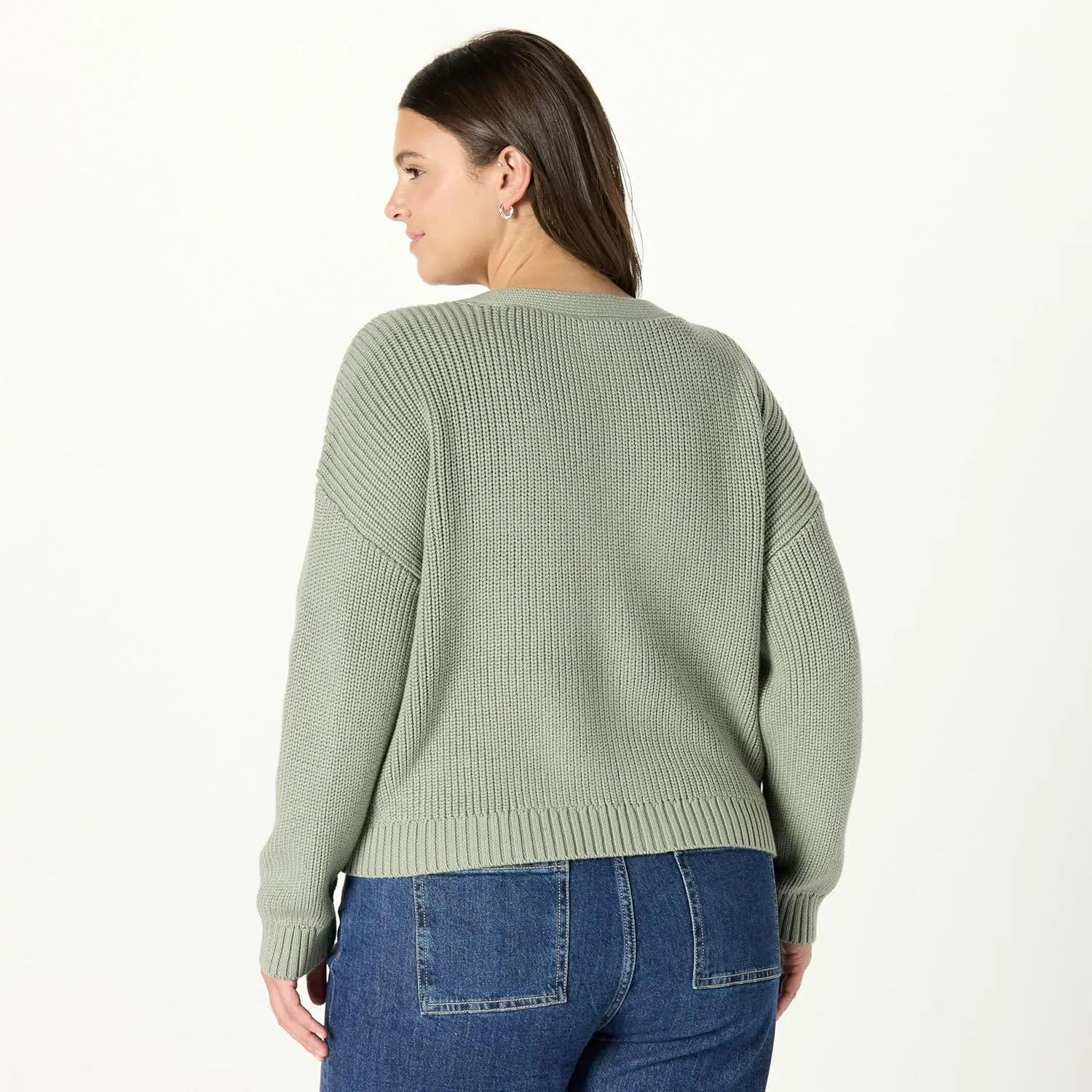 The Drop Women's Standard Sari Cropped Button-Front Cardigan
