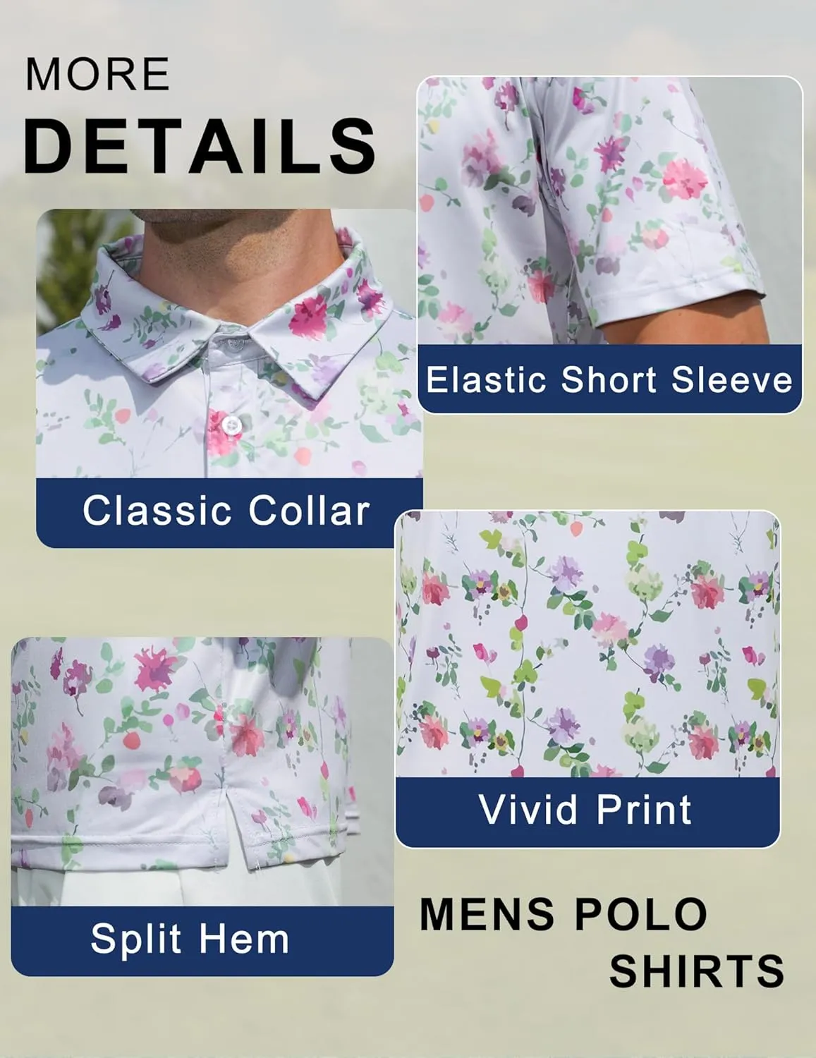 uideazone Golf Shirts for Men Dry Fit Polo Shirt Short Sleeve Moisture Wicking Golf Polos Performance Golf Tennis Shirt