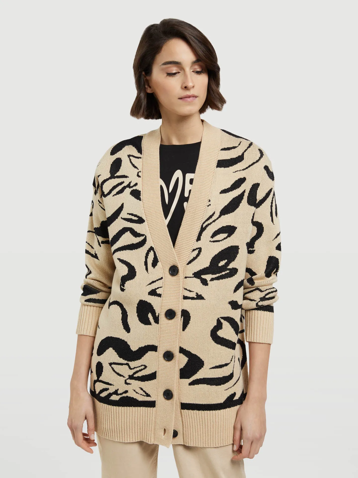'V' Neck Knit Cardigan