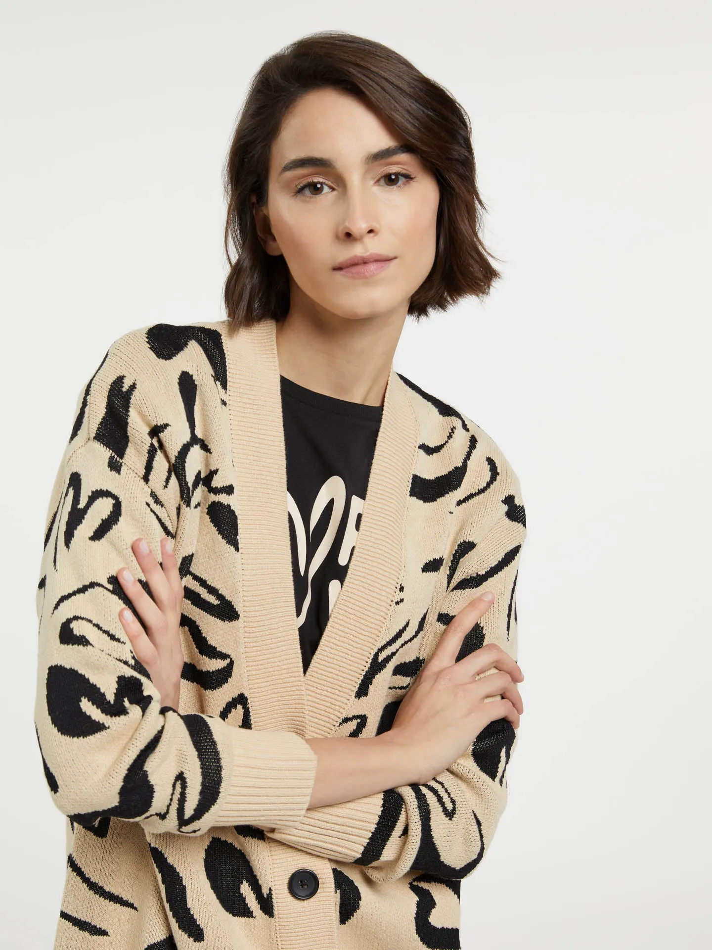 'V' Neck Knit Cardigan