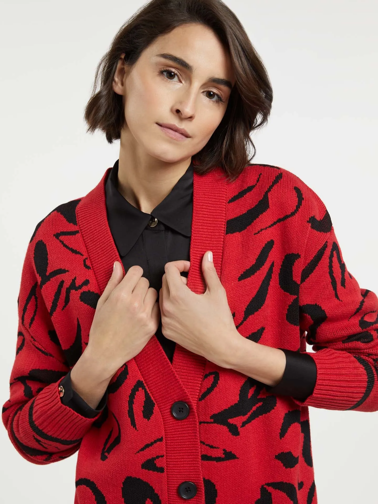 'V' Neck Knit Cardigan