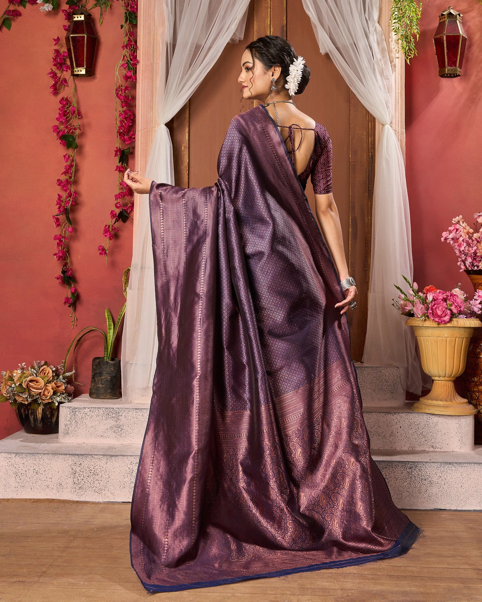 Varanga Festive Wear Stylist Multicolor Jacquard Banarasi Kanjivaram Saree