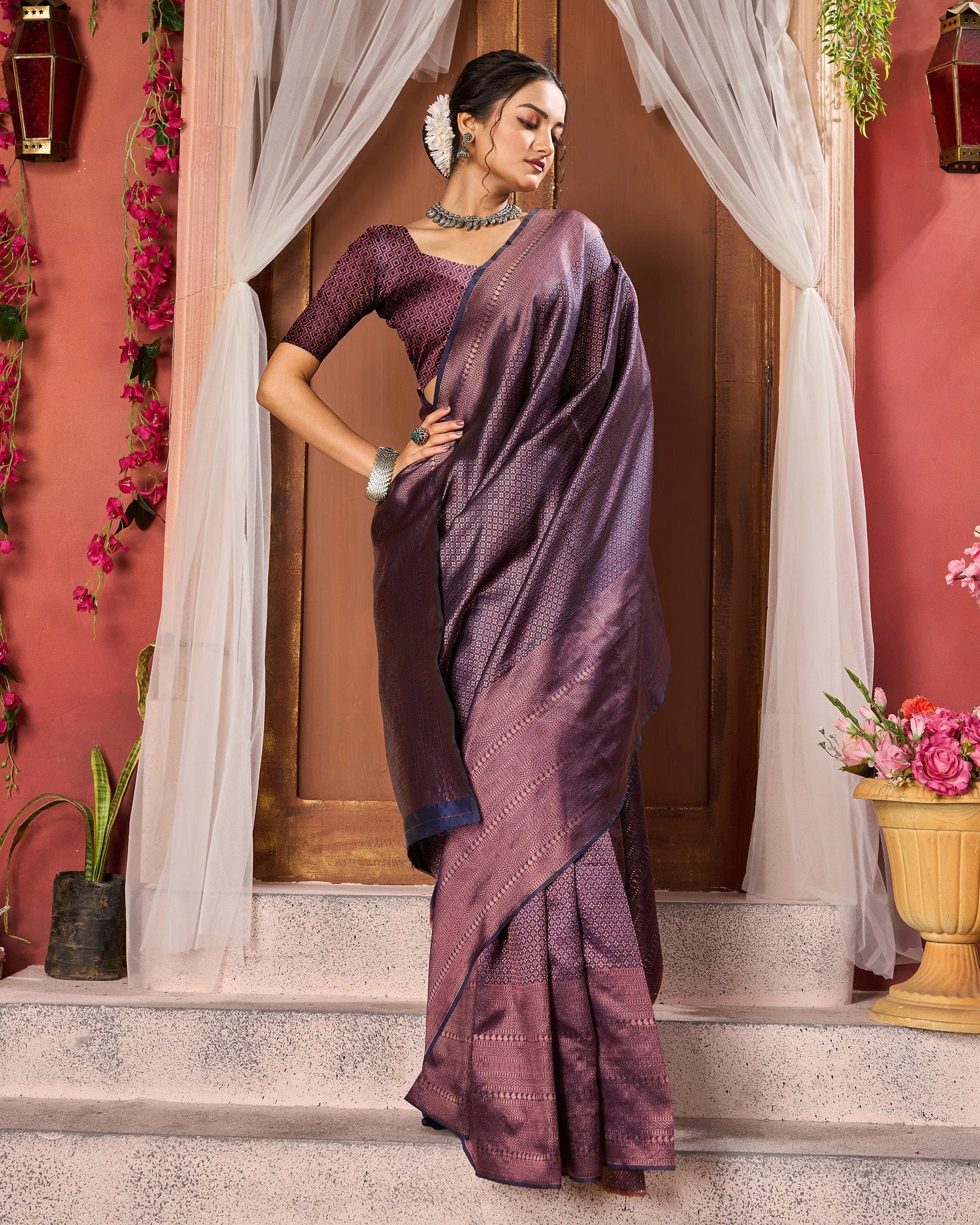 Varanga Festive Wear Stylist Multicolor Jacquard Banarasi Kanjivaram Saree